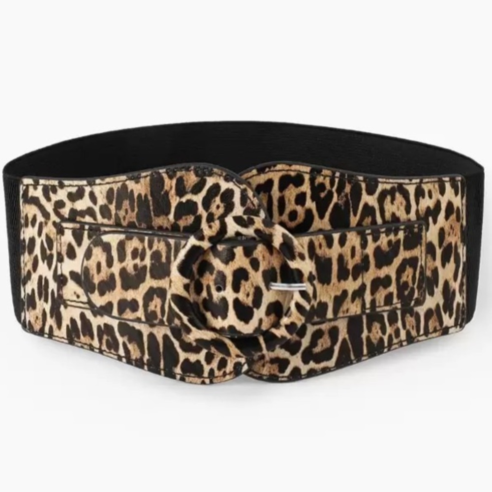 Waistband elastic Leopard Print Women's Belt large.